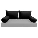 STYLE 2 - Pillow & Bolster Cushion for Outdoor Indoor Daybed Porch Swing Bed Crib Size | COVERS ONLY |