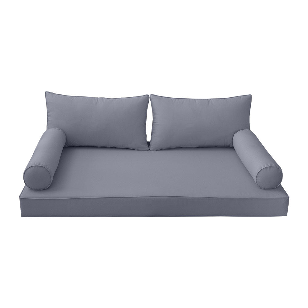 STYLE 2 - Mattress & Pillow Bolster Cushion Cover and Insert for Outdoor Indoor Daybed Porch Swing Bed Twin-XL Size