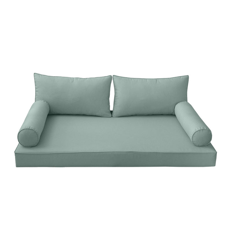 STYLE 2 - Mattress & Pillow Bolster Cushion for Outdoor Indoor Daybed Porch Swing Bed Queen Size | COVERS ONLY |