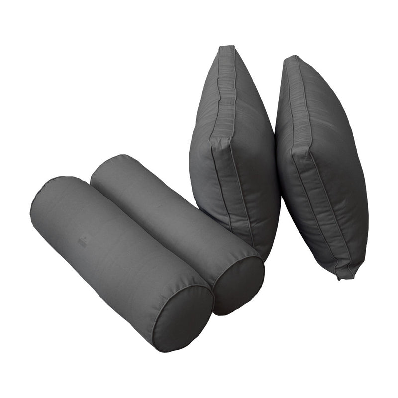 STYLE 2 - Mattress & Pillow Bolster Cushion for Outdoor Indoor Daybed Porch Swing Bed Full Size | COVERS ONLY |