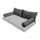 STYLE 2 Pillow & Bolster Cushion for Outdoor Indoor Daybed Porch Swing Bed Full Size | COVERS ONLY |
