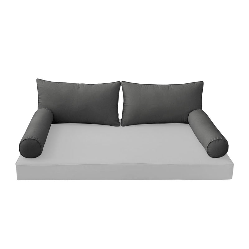 STYLE 2 - Pillow & Bolster Cushion for Outdoor Indoor Daybed Porch Swing Bed Crib Size | COVERS ONLY |