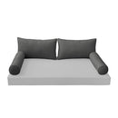 STYLE 2 Pillow & Bolster Cushion for Outdoor Indoor Daybed Porch Swing Bed Full Size | COVERS ONLY |