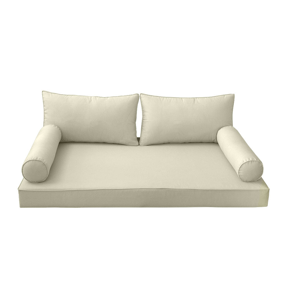 STYLE 2 - Mattress & Pillow Bolster Cushion Cover and Insert for Outdoor Indoor Daybed Porch Swing Bed Crib Size