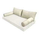 STYLE 2 Pillow & Bolster Cushion for Outdoor Indoor Daybed Porch Swing Bed Queen Size | COVERS ONLY |