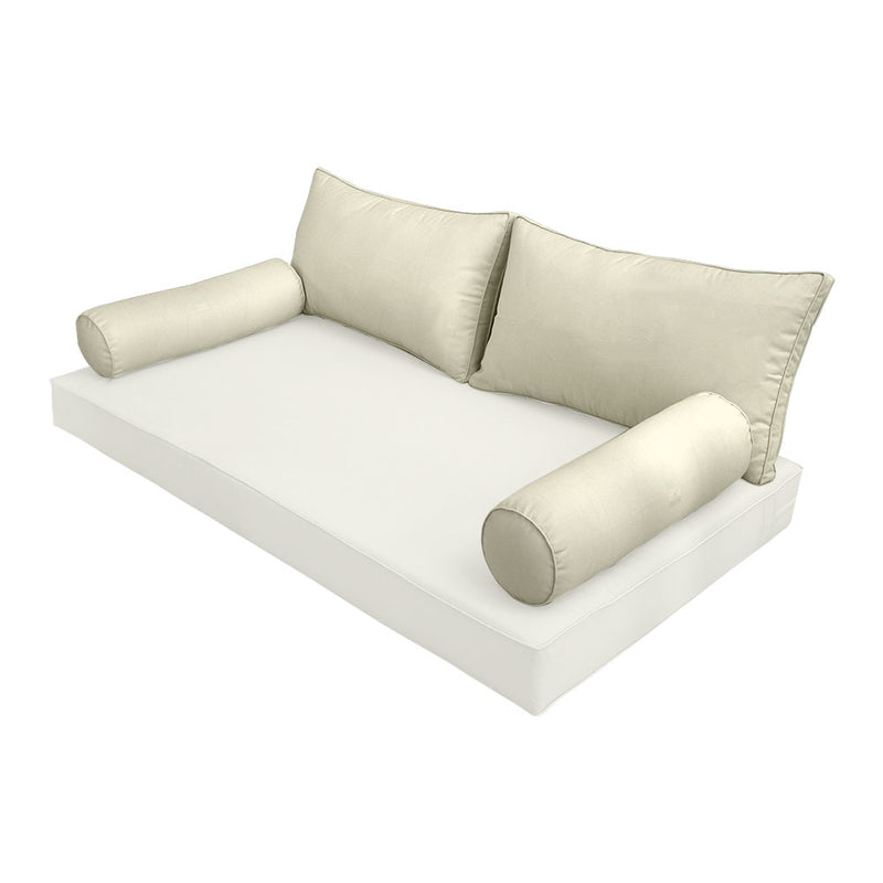 STYLE 2 - Pillow & Bolster Cushion for Outdoor Indoor Daybed Porch Swing Bed Crib Size | COVERS ONLY |