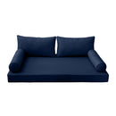 STYLE 2 - Mattress & Pillow Bolster Cushion for Outdoor Indoor Daybed Porch Swing Bed Queen Size | COVERS ONLY |