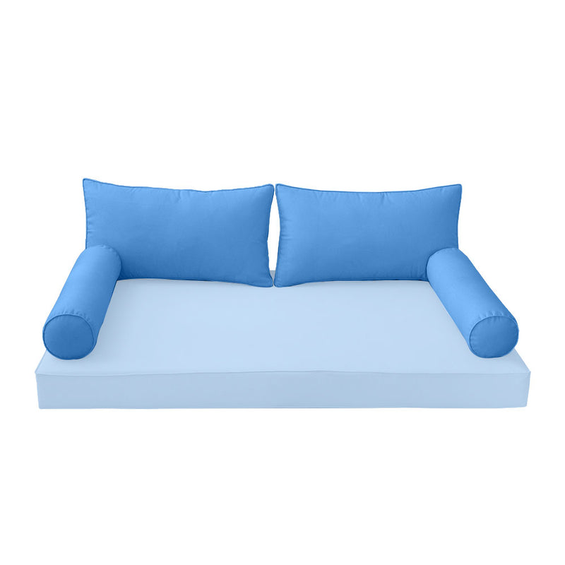STYLE 2 - Outdoor Daybed Bolster Backrest Pillow Cushion Twin Size |COVERS ONLY|