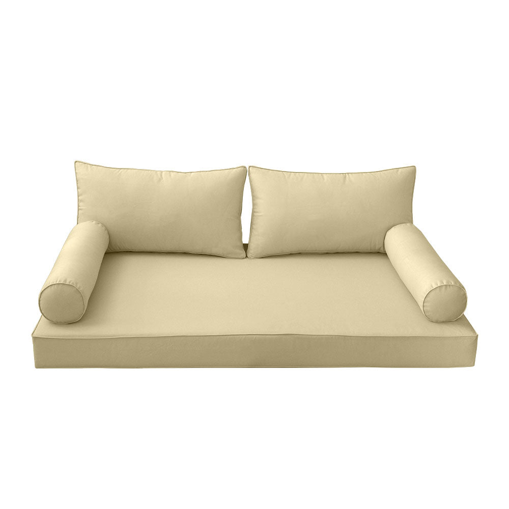 STYLE 2 - Mattress & Pillow Bolster Cushion Cover and Insert for Outdoor Indoor Daybed Porch Swing Bed Twin-XL Size