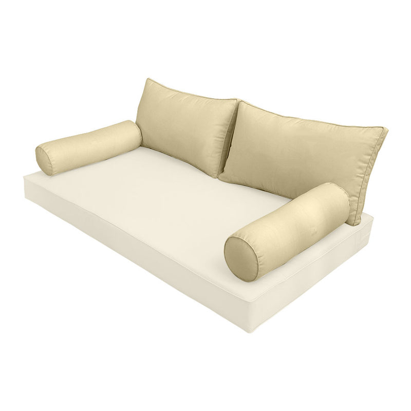 STYLE 2 - Pillow & Bolster Cushion for Outdoor Indoor Daybed Porch Swing Bed Crib Size | COVERS ONLY |