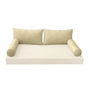 STYLE 2 Pillow & Bolster Cushion for Outdoor Indoor Daybed Porch Swing Bed Full Size | COVERS ONLY |