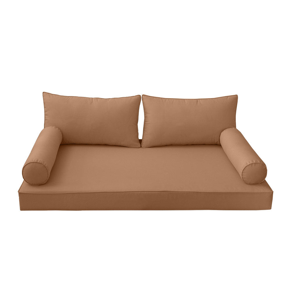 STYLE 2 - Mattress & Pillow Bolster Cushion Cover and Insert for Outdoor Indoor Daybed Porch Swing Bed Crib Size