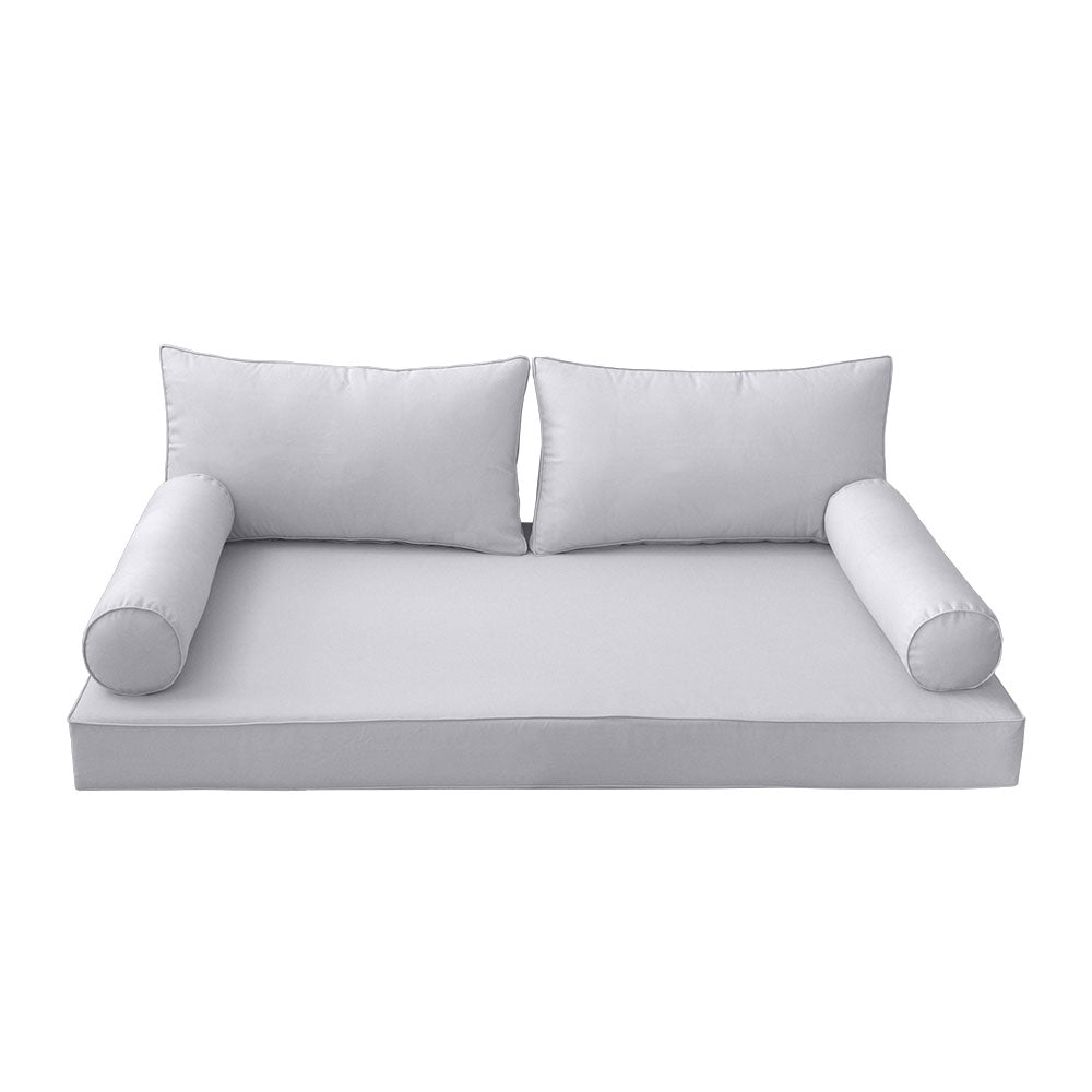 STYLE 2 - Mattress & Pillow Bolster Cushion Cover and Insert for Outdoor Indoor Daybed Porch Swing Bed Full Size