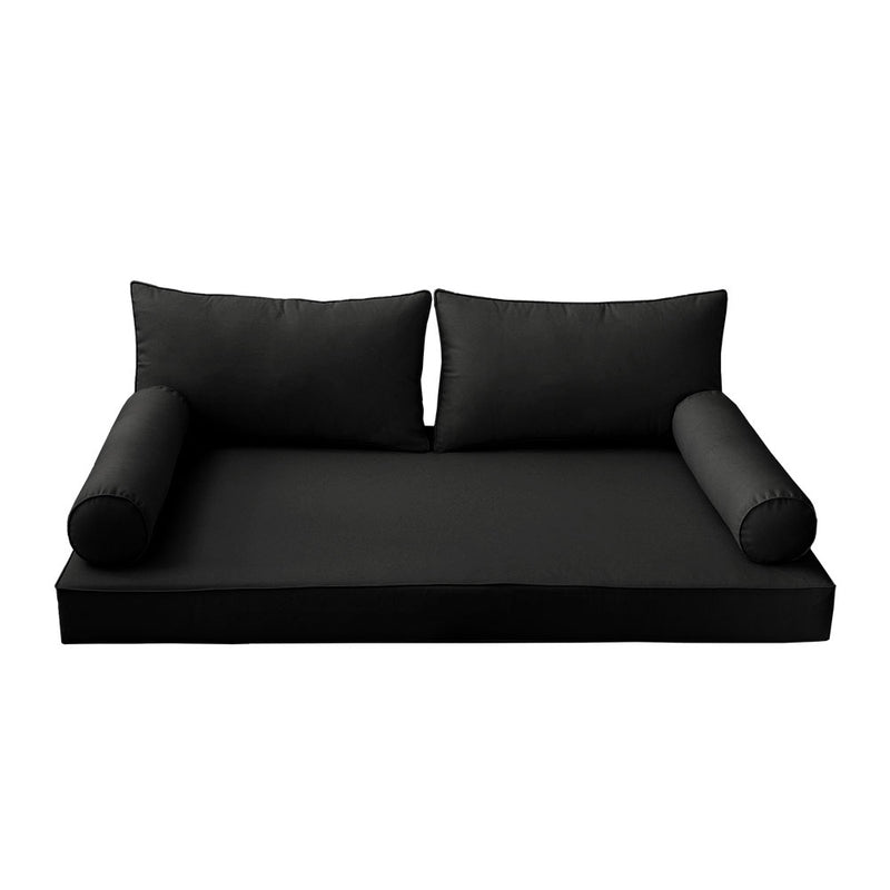 STYLE 2 - Mattress & Pillow Bolster Cushion for Outdoor Indoor Daybed Porch Swing Bed Twin-XL Size | COVERS ONLY |