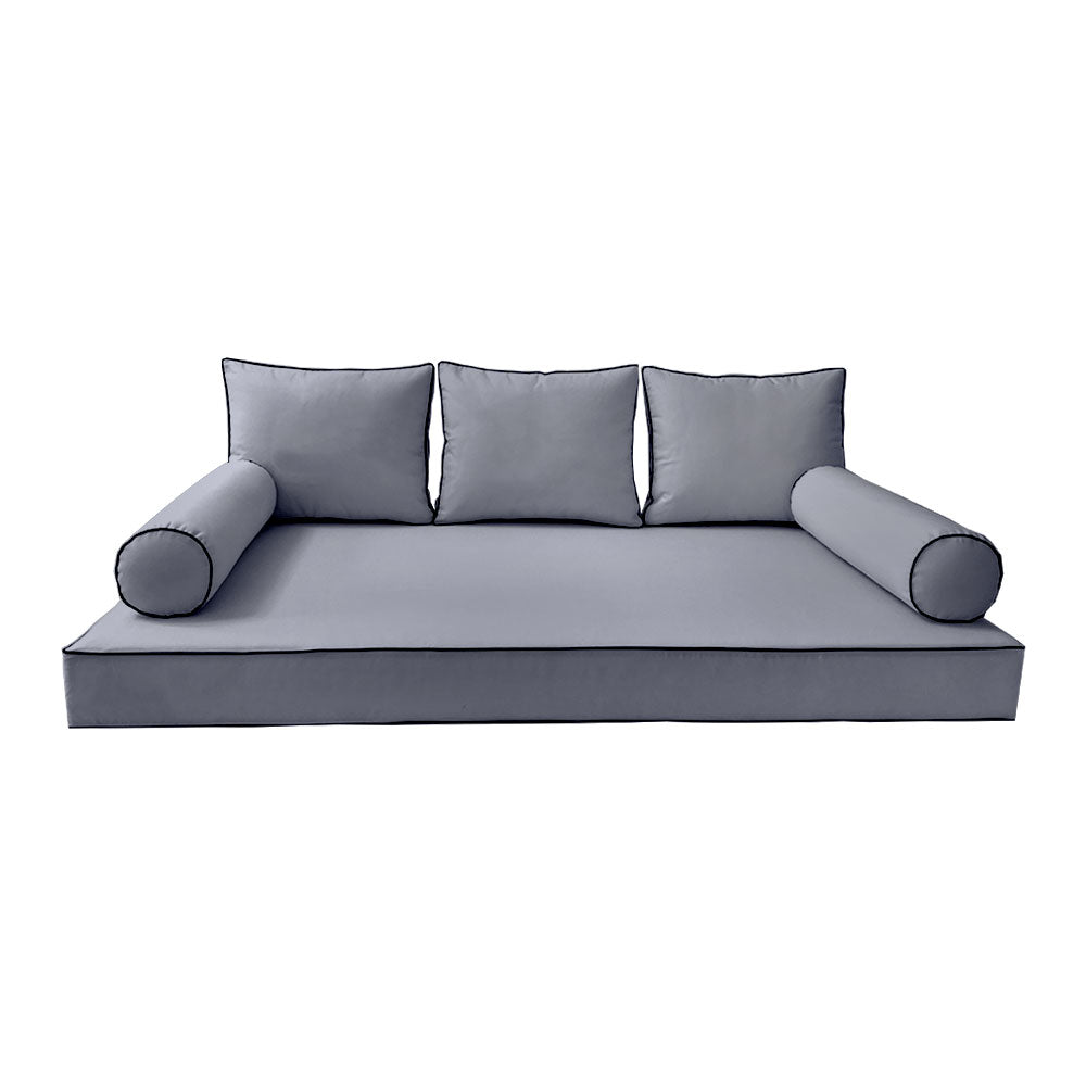 STYLE 3 - Mattress & Pillow Bolster Cushion Cover and Insert for Outdoor Indoor Daybed Porch Swing Bed Twin-XL Size