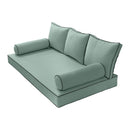 STYLE 3 - Mattress & Pillow Bolster Cushion for Outdoor Indoor Daybed Porch Swing Bed Twin-XL Size | COVERS ONLY |