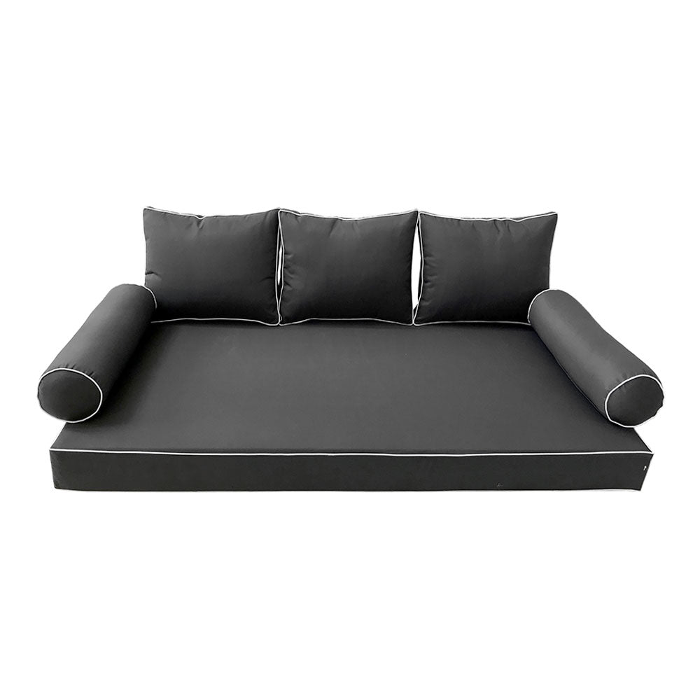 STYLE 3 - Mattress & Pillow Bolster Cushion Cover and Insert for Outdoor Indoor Daybed Porch Swing Bed Crib Size
