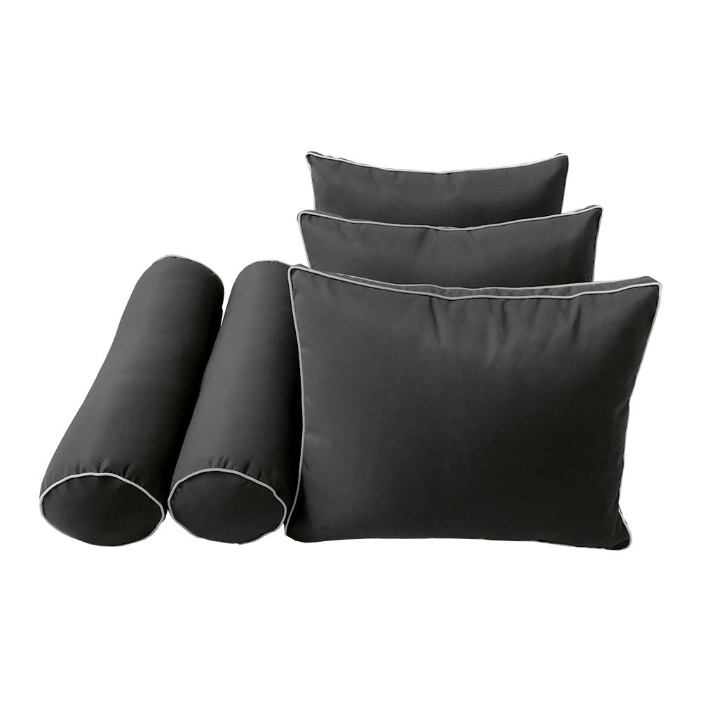 STYLE 3 - Mattress & Pillow Bolster Cushion Cover and Insert for Outdoor Indoor Daybed Porch Swing Bed Twin-XL Size