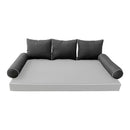 STYLE 3 Pillow & Bolster Cushion for Outdoor Indoor Daybed Porch Swing Bed Crib Size | COVERS ONLY |