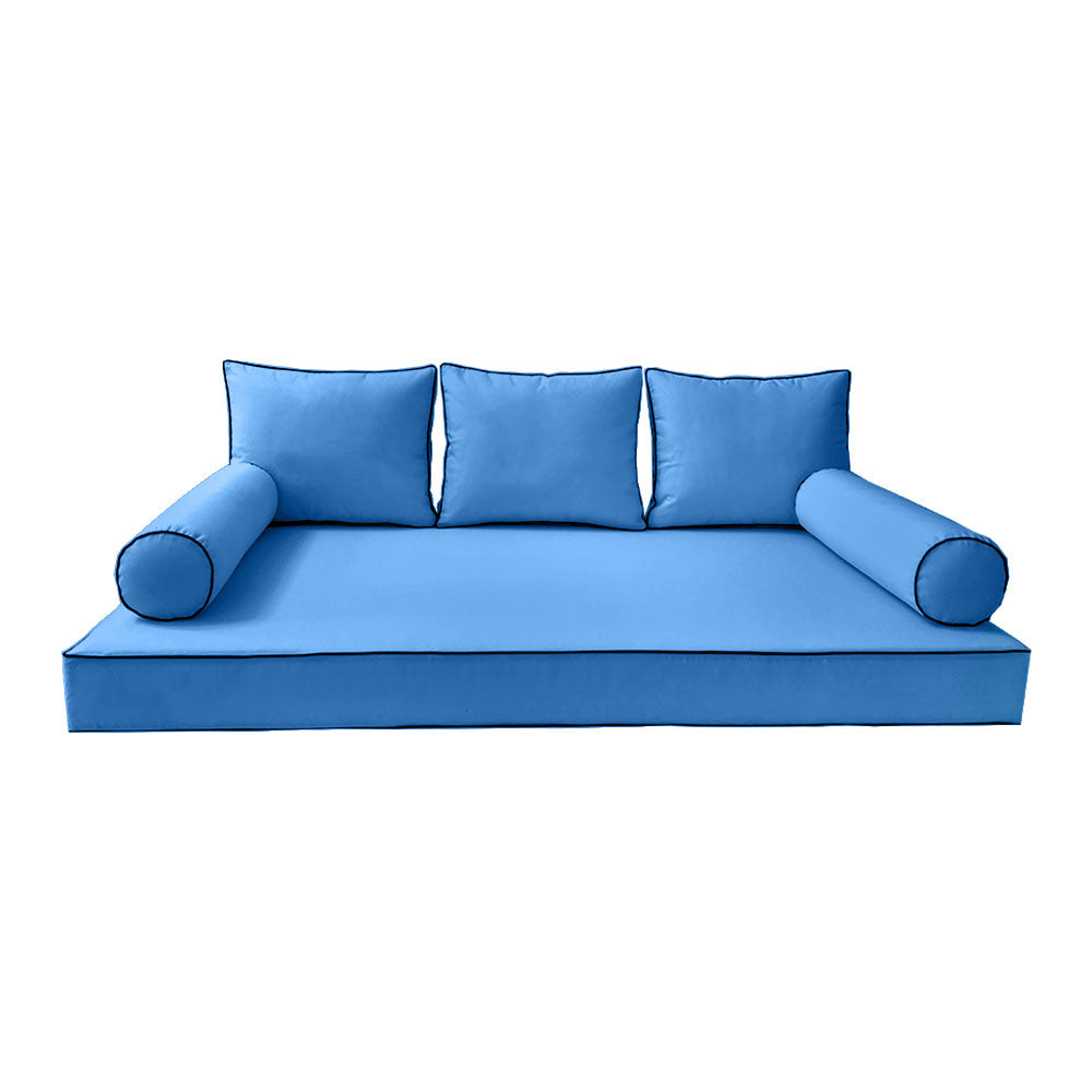 STYLE 3 - Mattress & Pillow Bolster Cushion Cover and Insert for Outdoor Indoor Daybed Porch Swing Bed Twin-XL Size