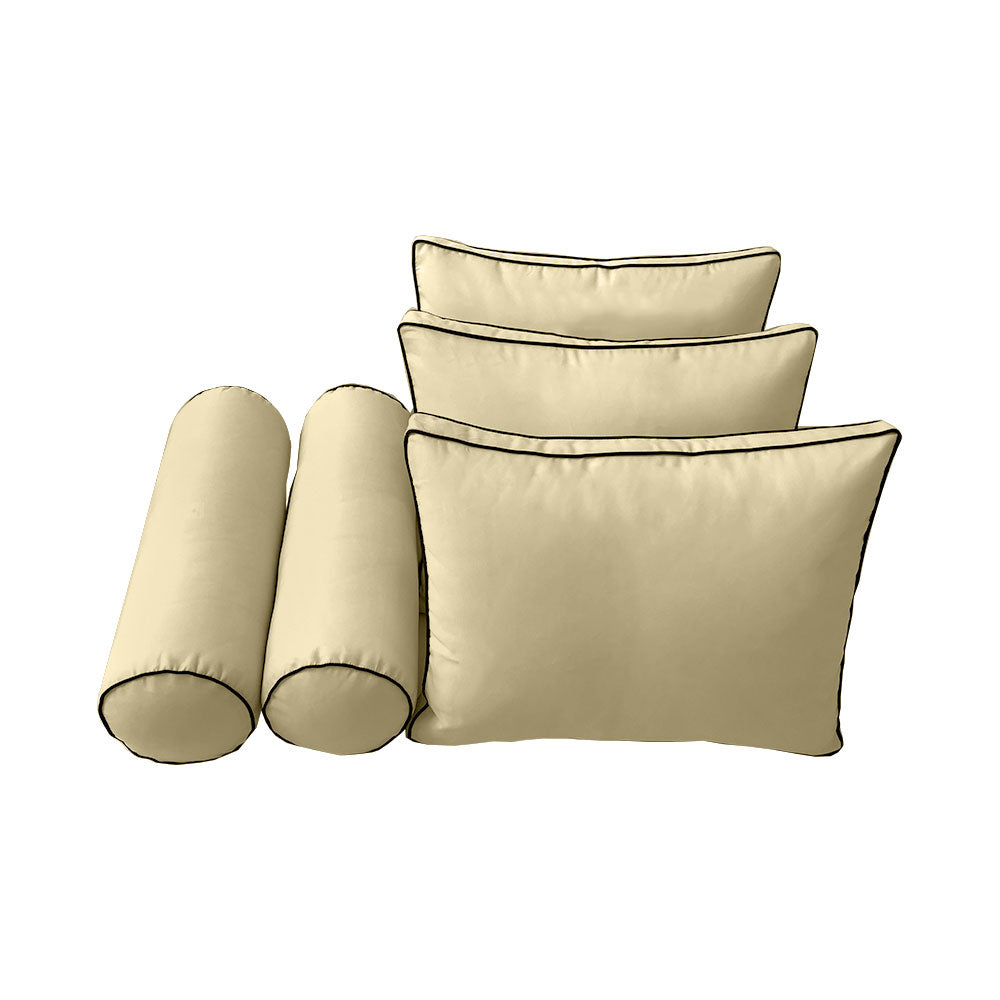 STYLE 3 - Mattress & Pillow Bolster Cushion Cover and Insert for Outdoor Indoor Daybed Porch Swing Bed Crib Size