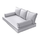 STYLE 3 - Mattress & Pillow Bolster Cushion for Outdoor Indoor Daybed Porch Swing Bed Queen Size | COVERS ONLY |
