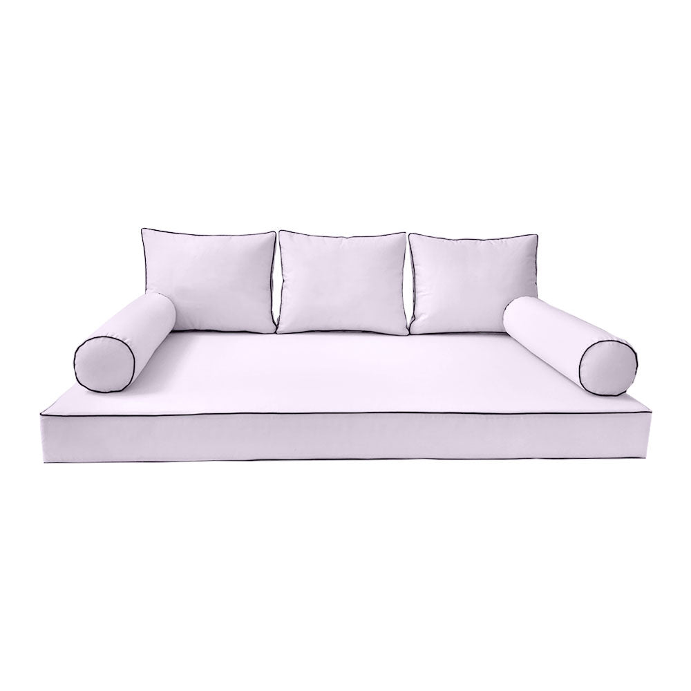STYLE 3 - Mattress & Pillow Bolster Cushion Cover and Insert for Outdoor Indoor Daybed Porch Swing Bed Crib Size