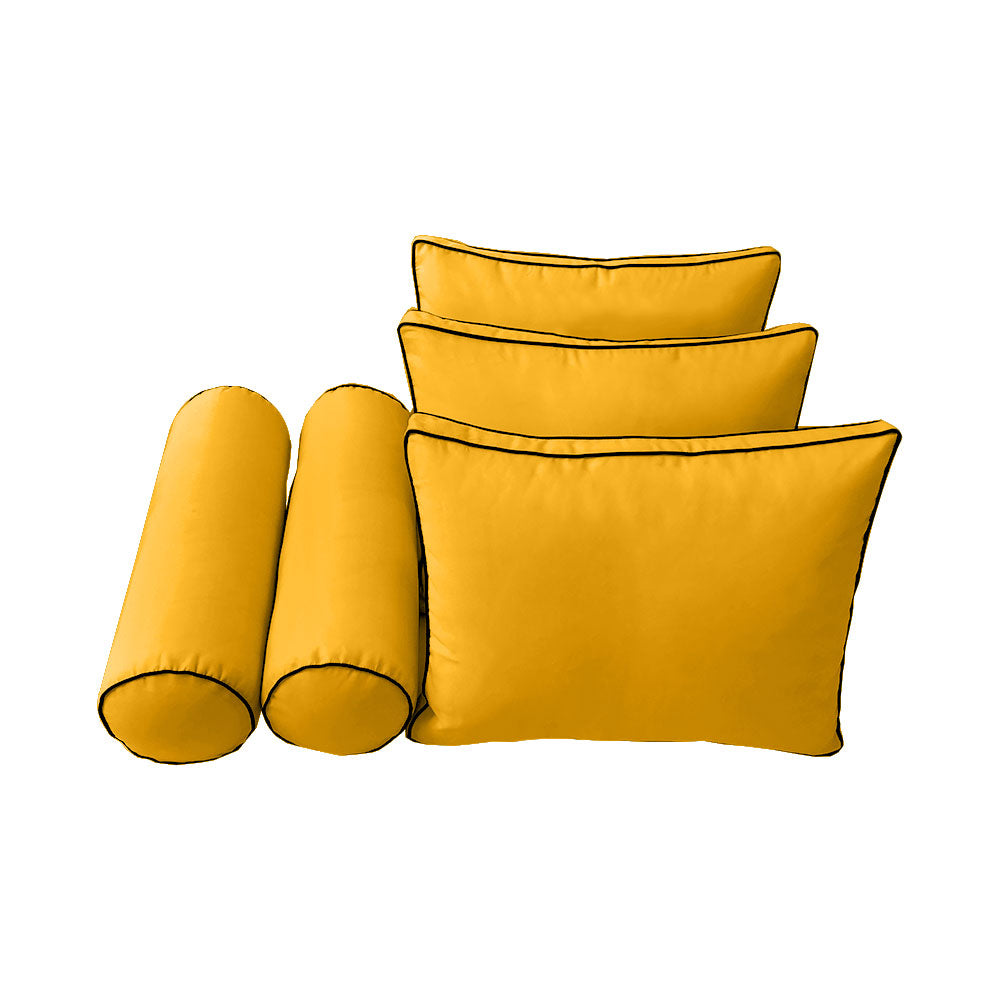 STYLE 3 - Mattress & Pillow Bolster Cushion Cover and Insert for Outdoor Indoor Daybed Porch Swing Bed Twin-XL Size