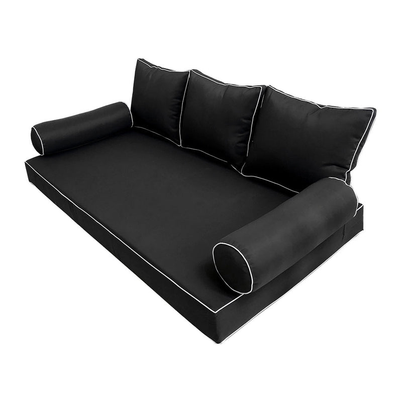STYLE 3 - Outdoor Daybed Cover Mattress Cushion Pillow Insert Twin Size