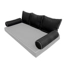 STYLE 3 Pillow & Bolster Cushion for Outdoor Indoor Daybed Porch Swing Bed Crib Size | COVERS ONLY |