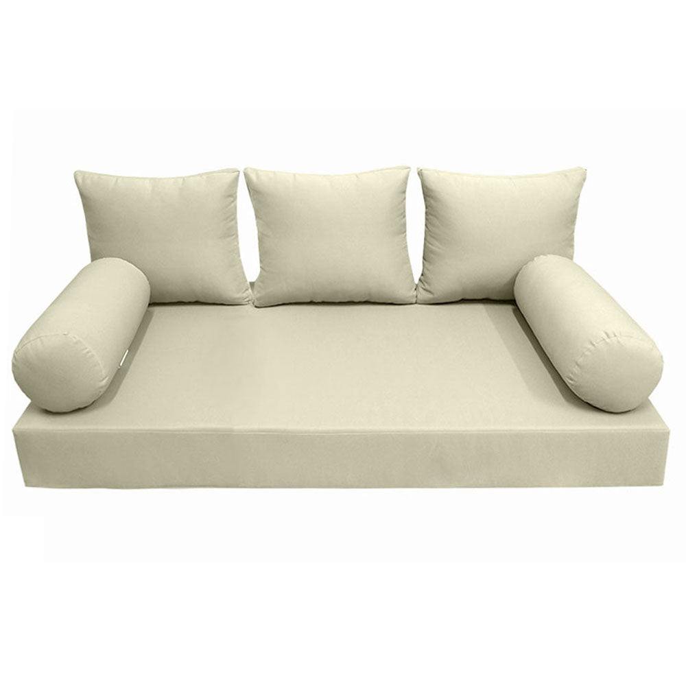 STYLE 3 - Mattress & Pillow Bolster Cushion Cover and Insert for Outdoor Indoor Daybed Porch Swing Bed Twin-XL Size