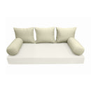 STYLE 3 Pillow & Bolster Cushion for Outdoor Indoor Daybed Porch Swing Bed Twin Size | COVERS ONLY |