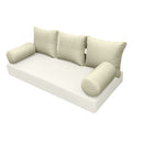 STYLE 3 Pillow & Bolster Cushion for Outdoor Indoor Daybed Porch Swing Bed Twin Size | COVERS ONLY |