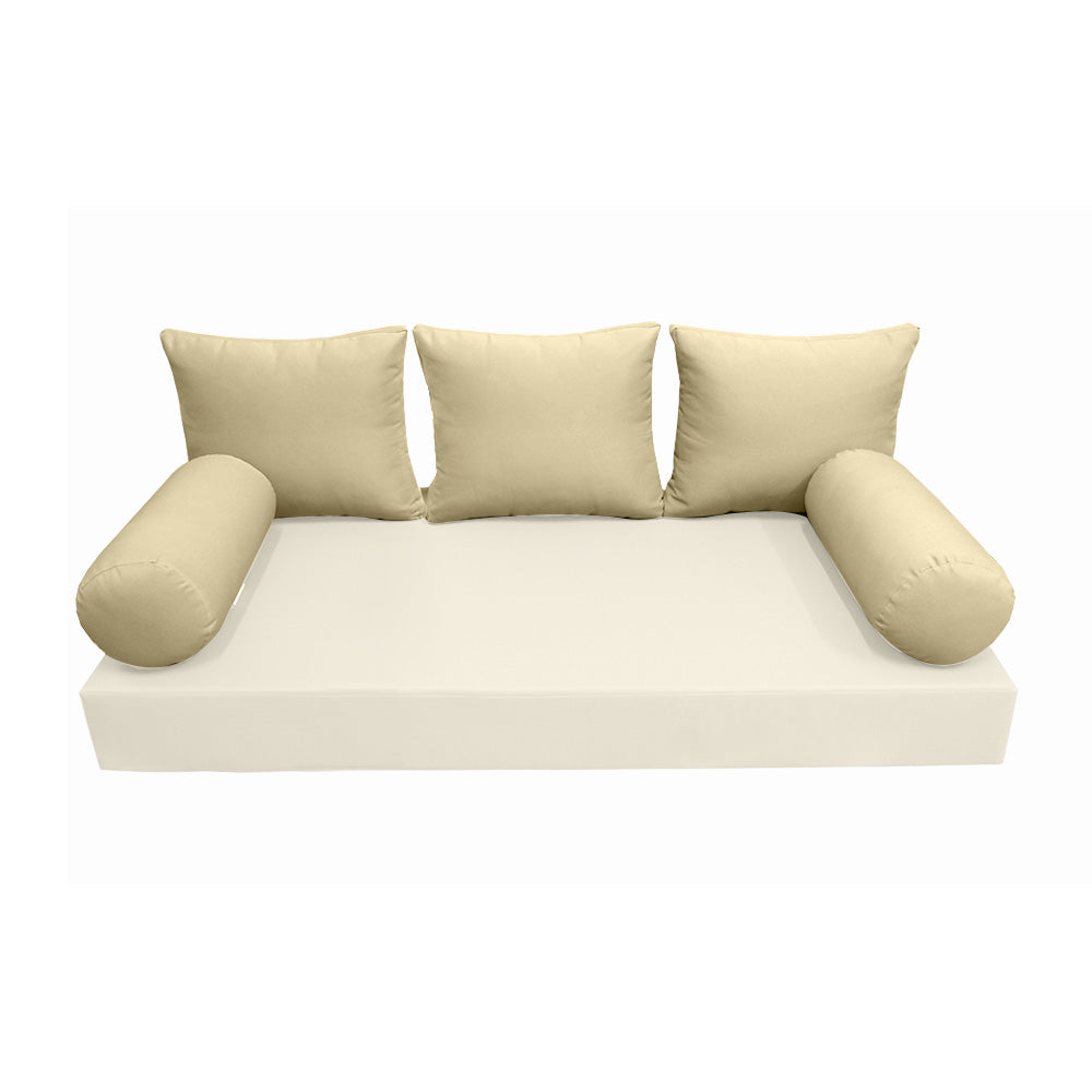 STYLE 3 Pillow & Bolster Cushion for Outdoor Indoor Daybed Porch Swing Bed Full Size | COVERS ONLY |