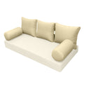 STYLE 3 Pillow & Bolster Cushion for Outdoor Indoor Daybed Porch Swing Bed Full Size | COVERS ONLY |