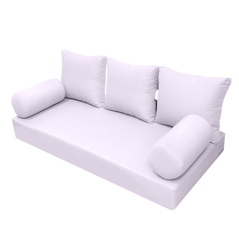 STYLE 3 - Mattress & Pillow Bolster Cushion for Outdoor Indoor Daybed Porch Swing Bed Full Size | COVERS ONLY |