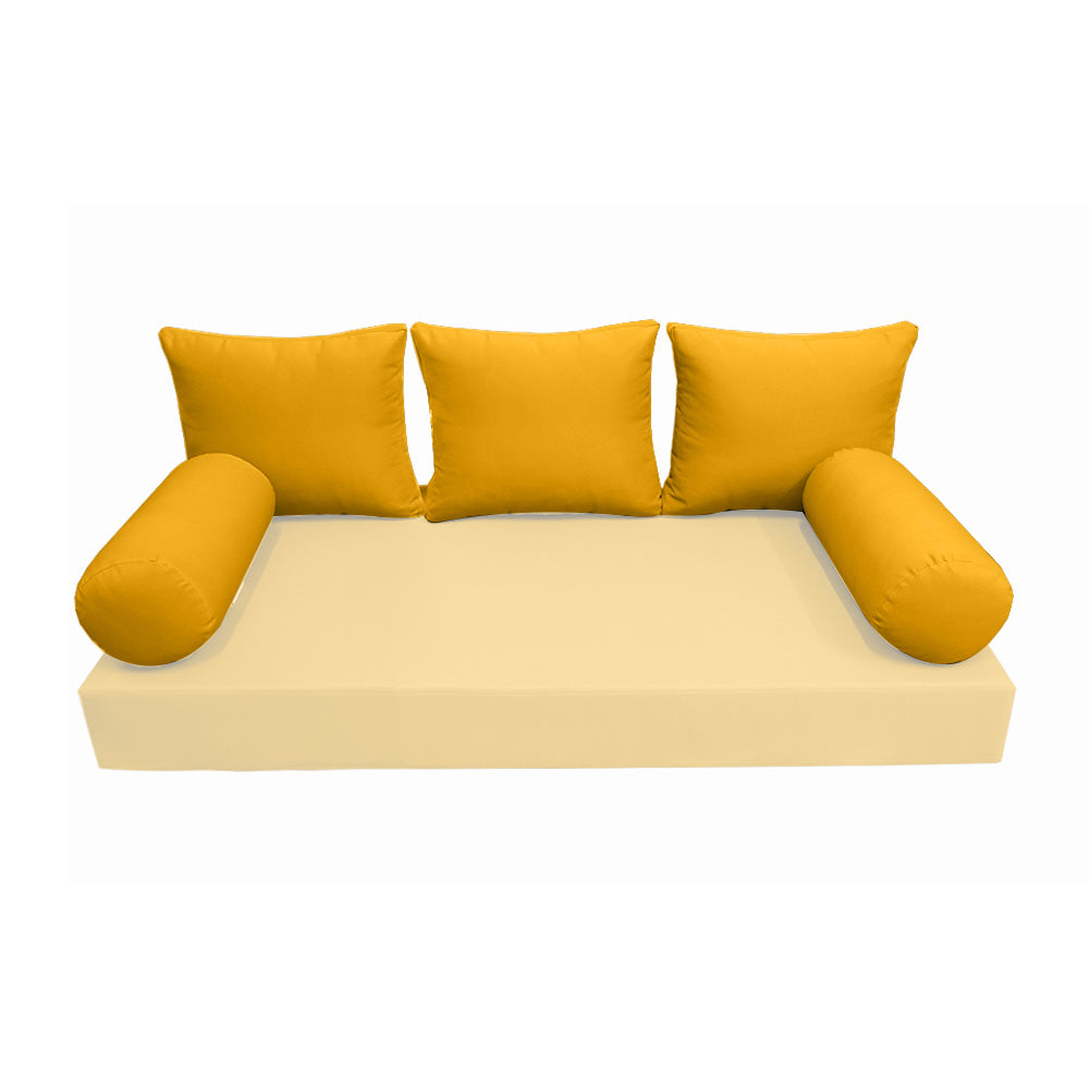 STYLE 3 Pillow & Bolster Cushion for Outdoor Indoor Daybed Porch Swing Bed Twin Size | COVERS ONLY |