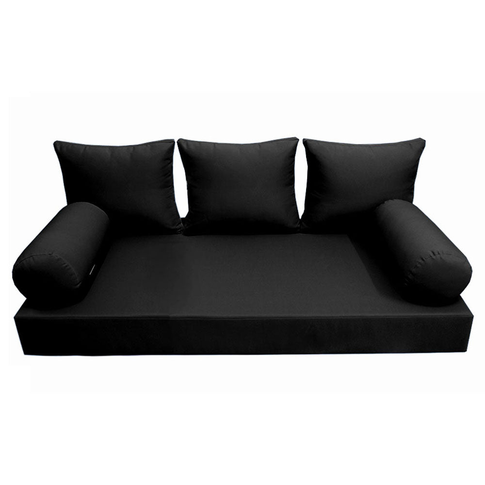 STYLE 3 - Mattress & Pillow Bolster Cushion Cover and Insert for Outdoor Indoor Daybed Porch Swing Bed Twin-XL Size
