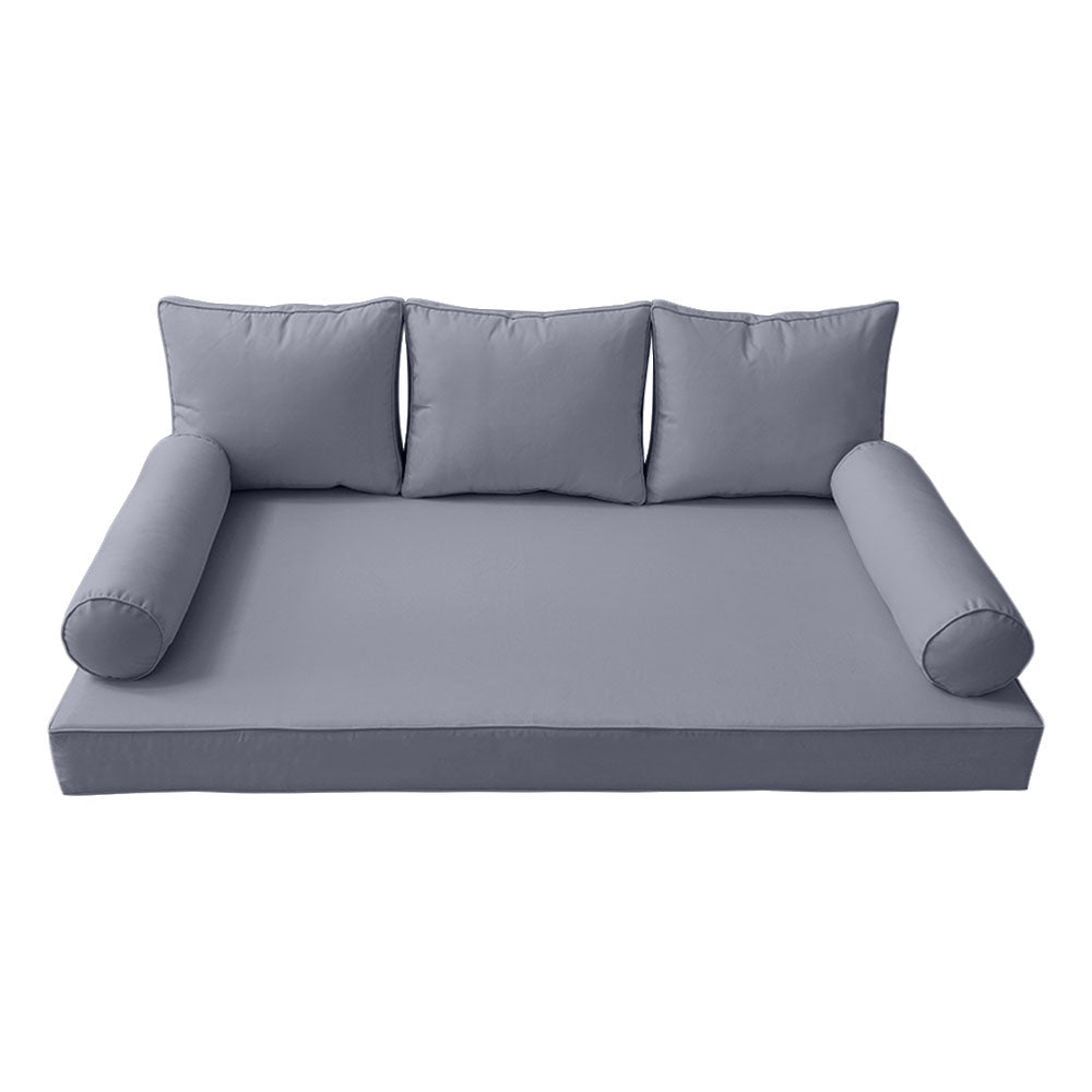 STYLE 3 - Mattress & Pillow Bolster Cushion for Outdoor Indoor Daybed Porch Swing Bed Crib Size | COVERS ONLY |