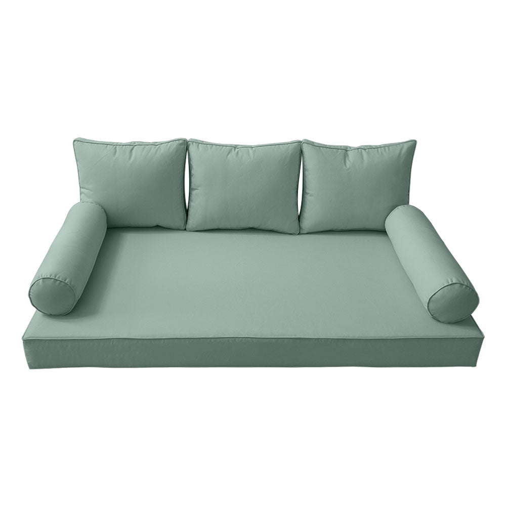 STYLE 3 - Mattress & Pillow Bolster Cushion Cover and Insert for Outdoor Indoor Daybed Porch Swing Bed Full Size