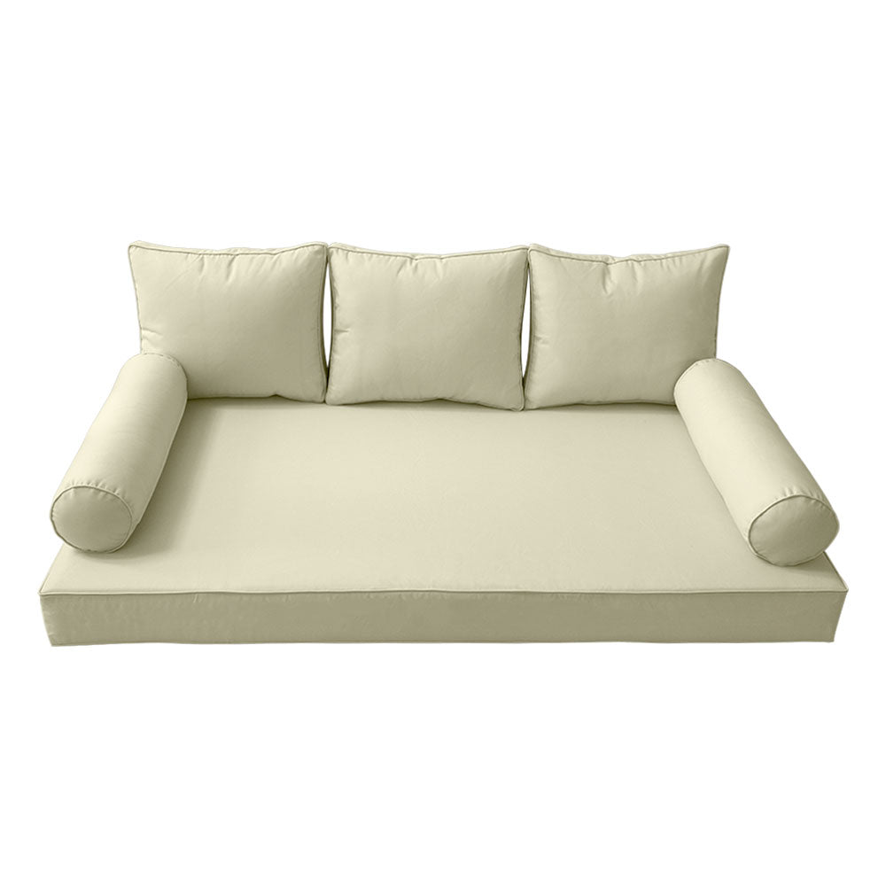 STYLE 3 - Mattress & Pillow Bolster Cushion Cover and Insert for Outdoor Indoor Daybed Porch Swing Bed Crib Size