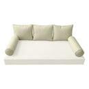 STYLE 3 Pillow & Bolster Cushion for Outdoor Indoor Daybed Porch Swing Bed Twin Size | COVERS ONLY |