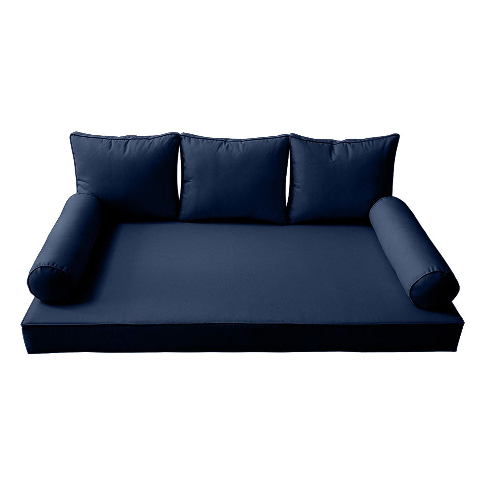 STYLE 3 - Mattress & Pillow Bolster Cushion Cover and Insert for Outdoor Indoor Daybed Porch Swing Bed Twin-XL Size