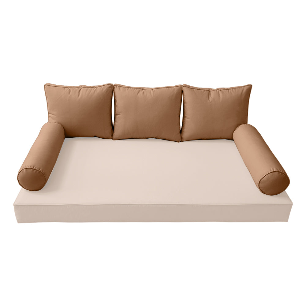STYLE 3 Pillow & Bolster Cushion for Outdoor Indoor Daybed Porch Swing Bed Twin Size | COVERS ONLY |