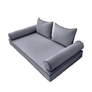 STYLE 4 pillow and bolster cushion set for daybeds, porch swings, or beds – indoor and outdoor use with durable knife-edge design. — cover only
