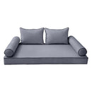 Modern outdoor daybed cushion set with two bolsters and two pillows, ideal for patio, porch, or indoor lounge spaces. — cover only