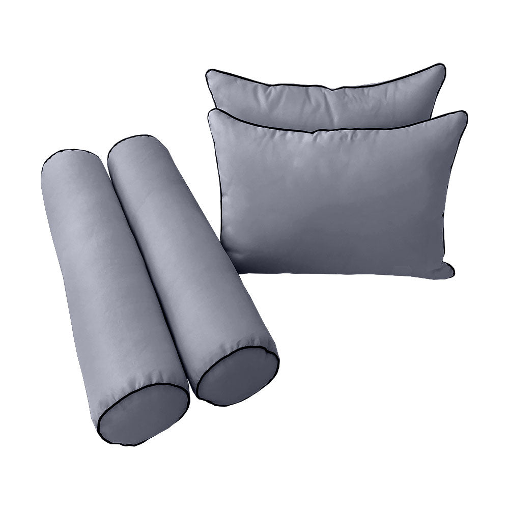 STYLE 4 Pillow & Bolster Cushion for Outdoor Indoor Daybed Porch Swing Bed Full Size | COVERS ONLY |