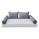 STYLE 4 Pillow & Bolster Cushion for Outdoor Indoor Daybed Porch Swing Bed Full Size | COVERS ONLY |