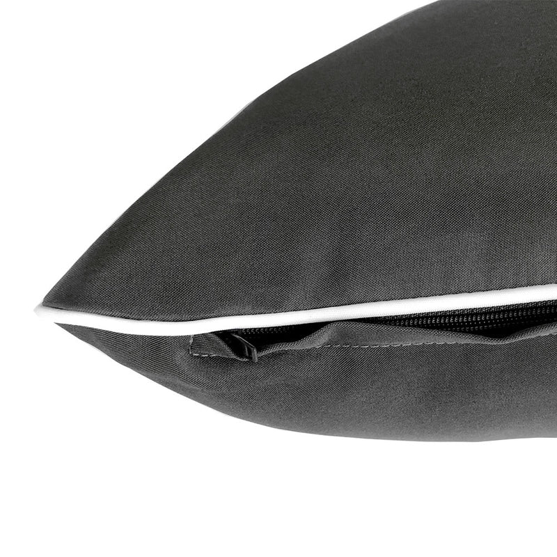 Style4 Twin Size 5PC Contrast Pipe Outdoor Daybed Matress Cushion Bolster Pillow Slip Cover Complete Set AD003