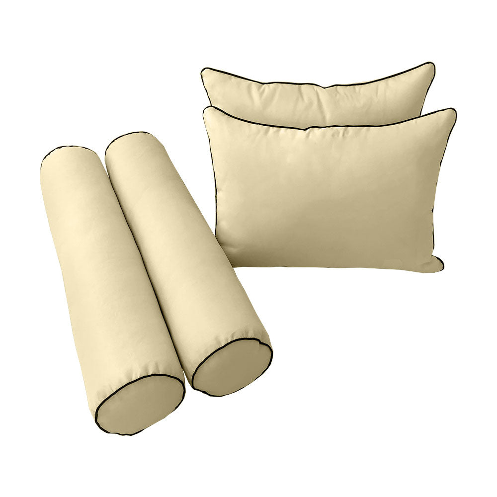 STYLE 4 Pillow & Bolster Cushion for Outdoor Indoor Daybed Porch Swing Bed Full Size | COVERS ONLY |